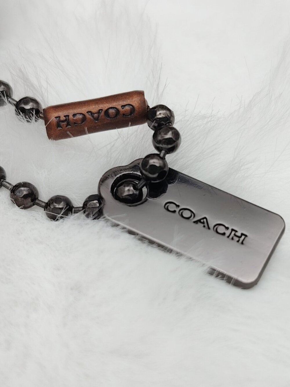 Coach Glitter Pink & Cream Keith Haring Charm Keychain - Picture 7 of 7
